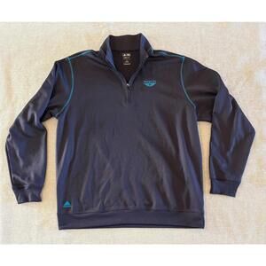 Adidas Golf Olympic Club 1/4 Zip Pullover Men's XL Blue Climalite Winged O Logo